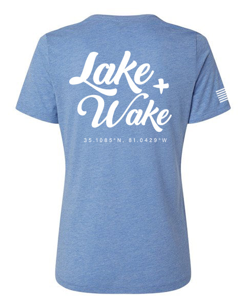 Laker - Women's V-Neck T-Shirt - Blue Triblend – lagom mpls